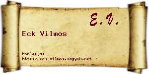 Eck Vilmos névjegykártya